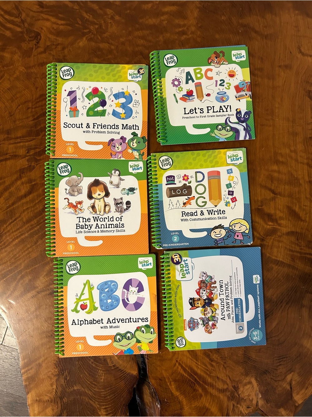 LeapFrog LeapStart Interactive Activity Book Bundle - Lot of 6 (Levels 1 & 2)